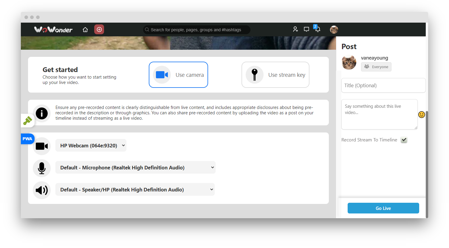 Live Stream plugin WebRTC & RTMP for Wowonder & Sngine Social Network & Playtube - 48